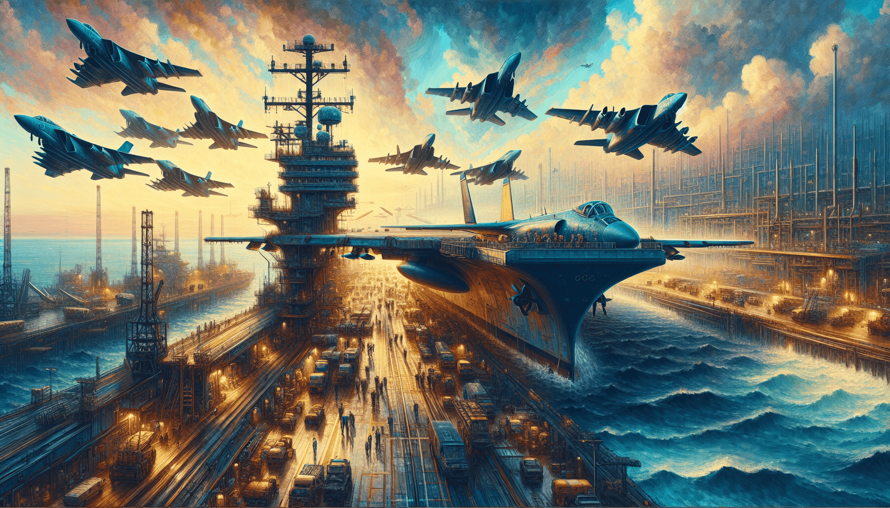 Aircraft carrier scene