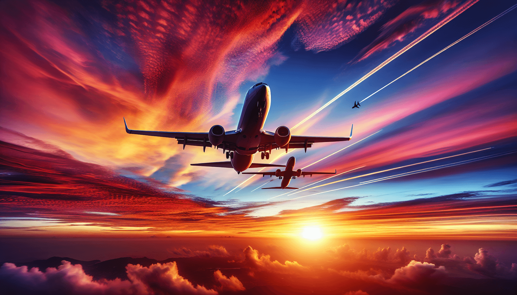 Airplanes in the sky